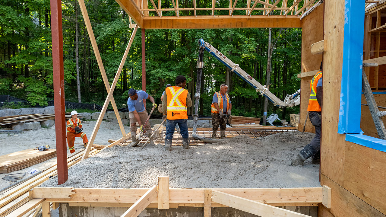 Suspended slab pour