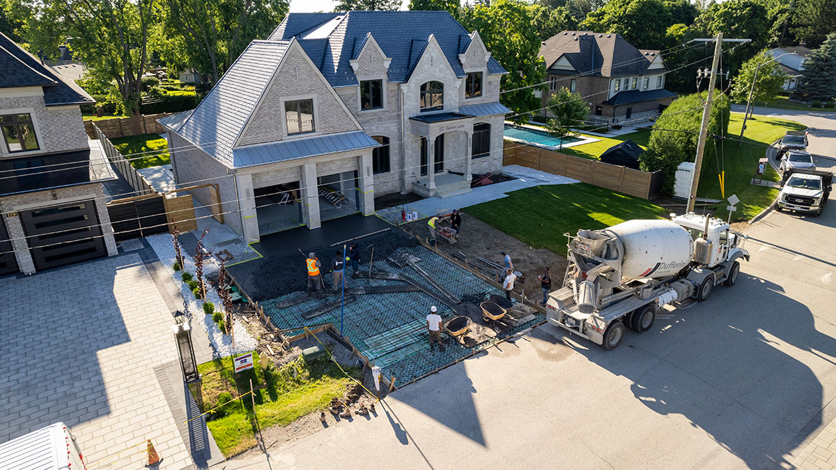 Banner lane heated concrete driveway pour