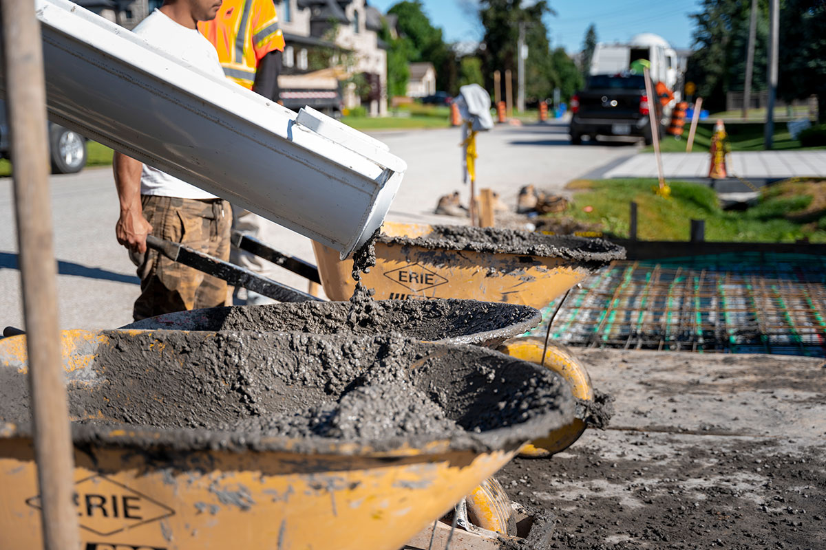 Banner lane concrete pour