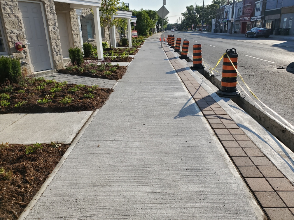 Sidewalks and curbs